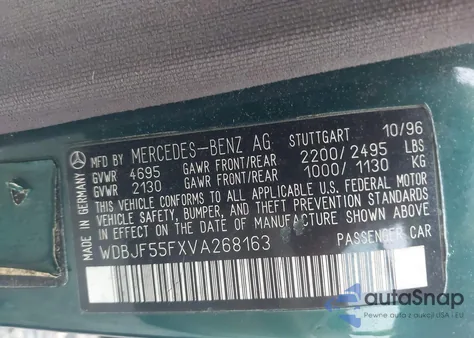 1997 Mercedes-Benz E 320 from USA, damaged, VIN WDBJF55FXVA268163